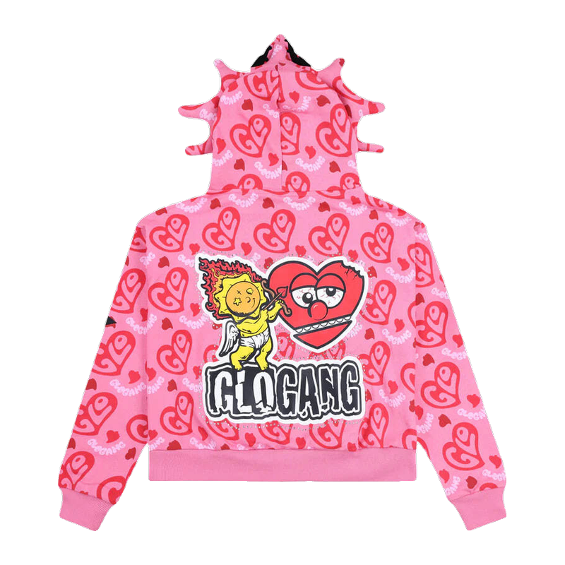 Pink Hearts Zip Back